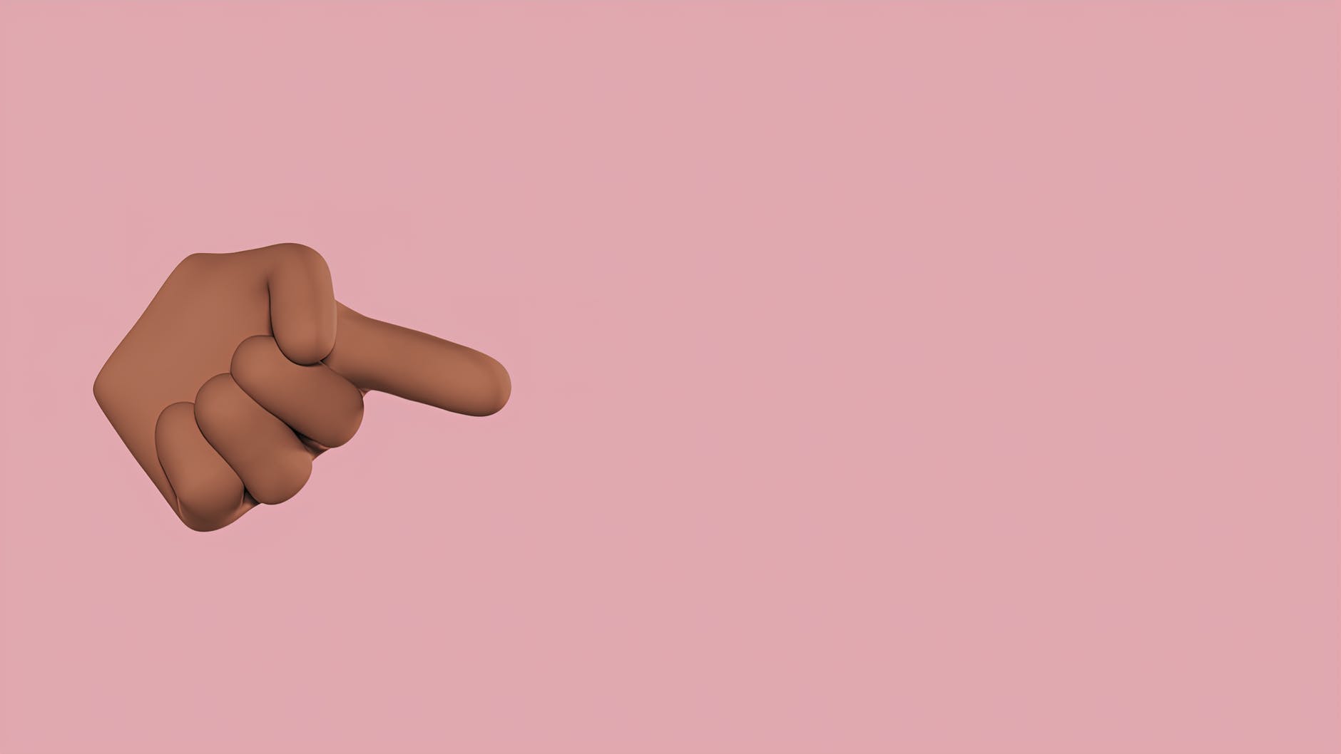 an emoji of a pointing finger on pink background